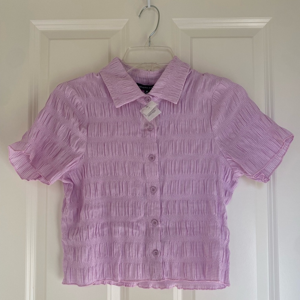 kendall and kylie button up crop top